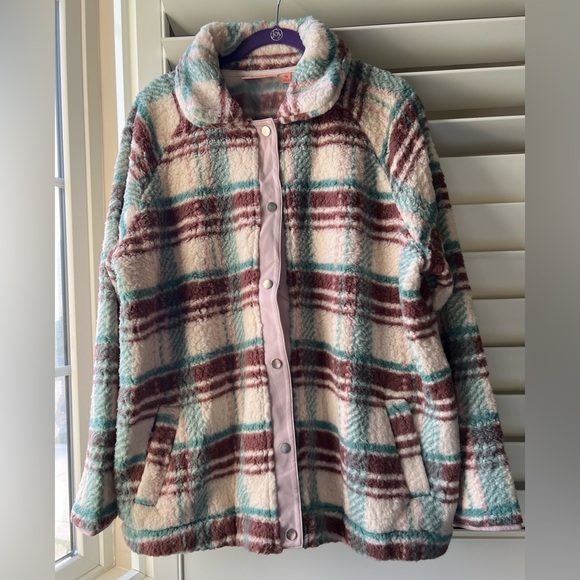 Sample - Unbranded Jackets & Blazers - Sample? Brand removed - NWOT -  Shacket - Teal/Cream /Brown - 1X